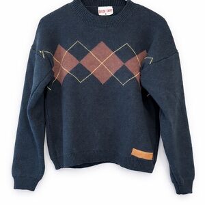 Taylor Swift Navy Argyle Knit Sweater